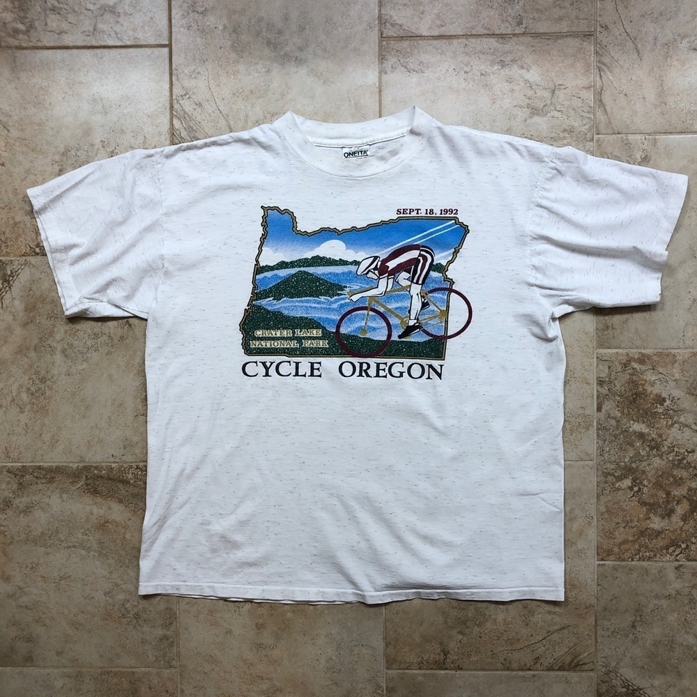 Vintage Made in USA Cycle Oregon Crater Lake National Parke 1992